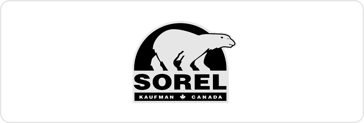 Sorel logo with polar bear graphic.