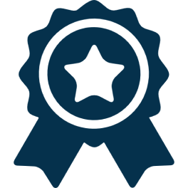 Award ribbon with star in center.